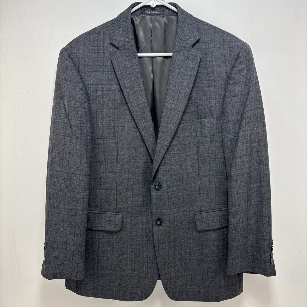 Calvin Klein Mens Extreme Slim‎ Fit Gray Plaid Vest And Blazer Jacket Size 42S